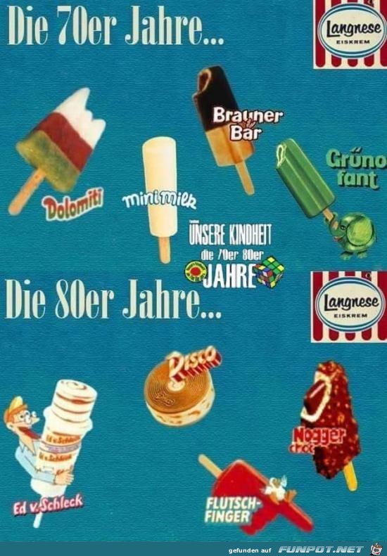 Eis-Sorten früher Eis-Sorten früher