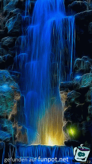 Blauer Wasserfall