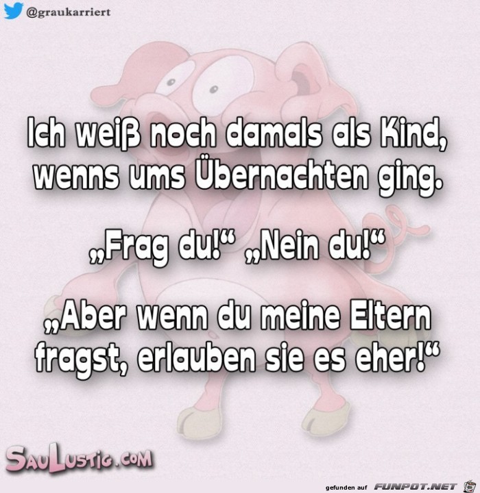 Ich weiss noch damals als es ums Uebernachten ging Ich weiss noch damals als es ums Uebernachten ging