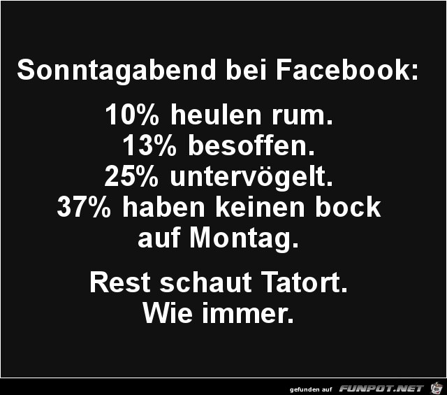 Sonntagabend bei Facebook