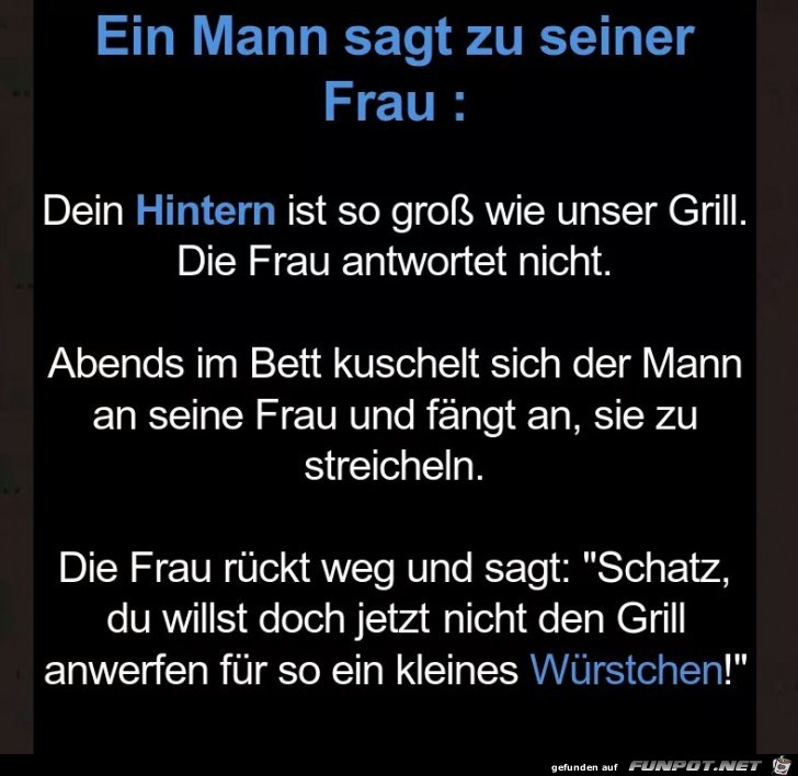 Grosser Grill kleines Wrstchen