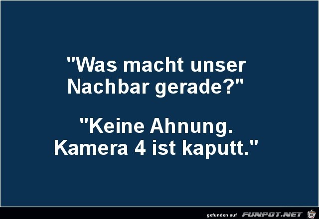 Überwachung des Nachbarn Überwachung des Nachbarn