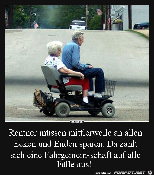 Rentner müsen sparen....... Rentner müsen sparen.......