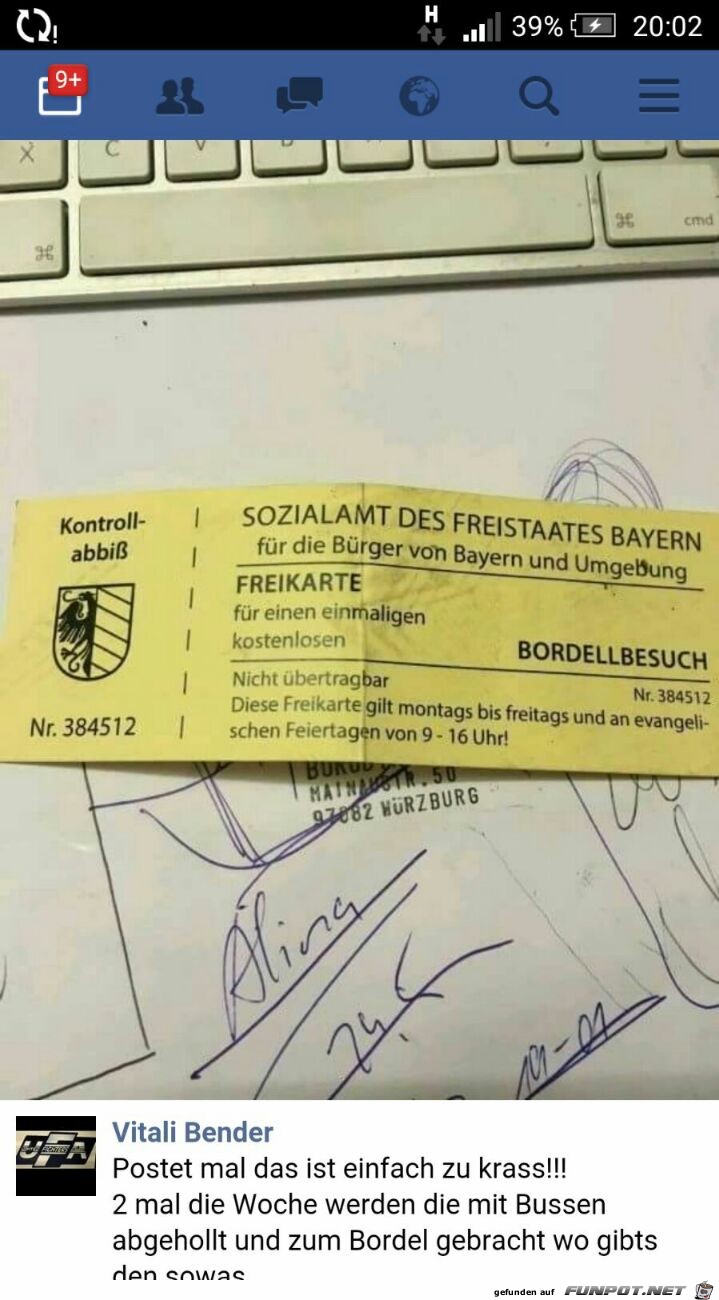 Freikarte Bordellbesuch