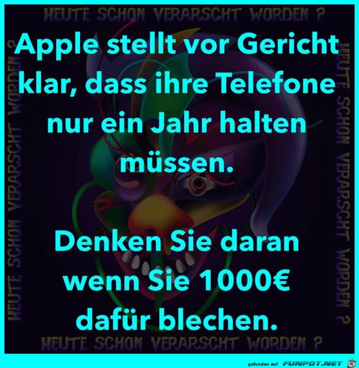 Apple Gerte halten 1 Jahr