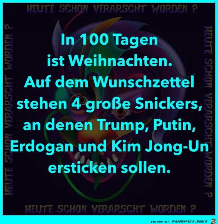 In 100 Tagen ist Weihnachten