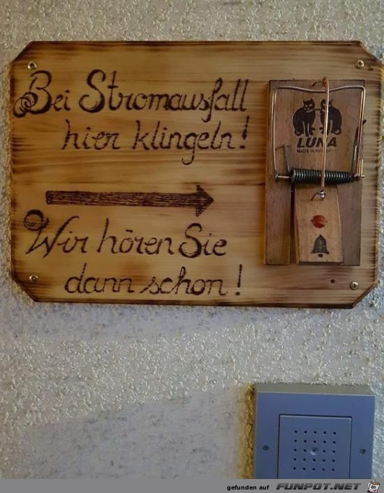 Bei Stromausfall Bei Stromausfall