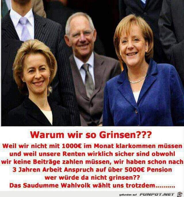 Wir grinsen