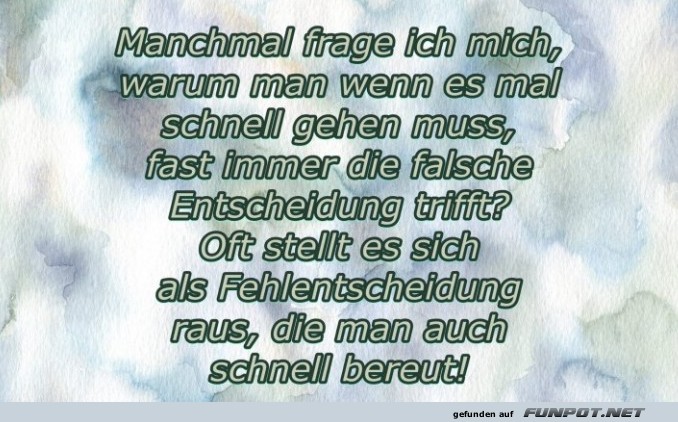 Manchmal frage ich mich