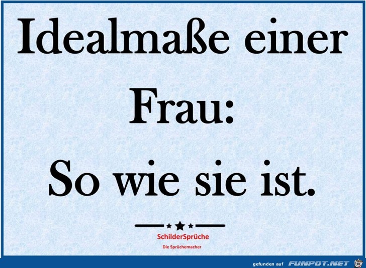 Idealmae einer Frau