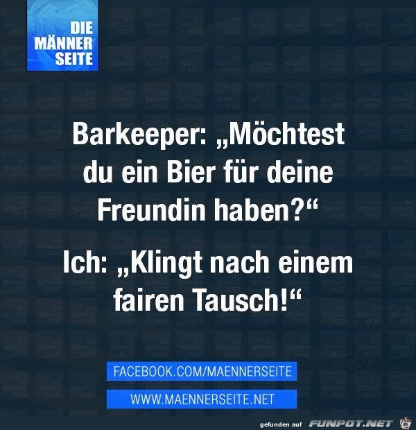 Tausch gegen Bier Tausch gegen Bier