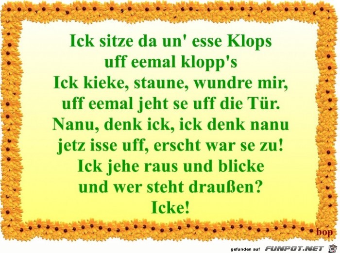 Ick sitze da und esse Klops ... Ick sitze da und esse Klops ...