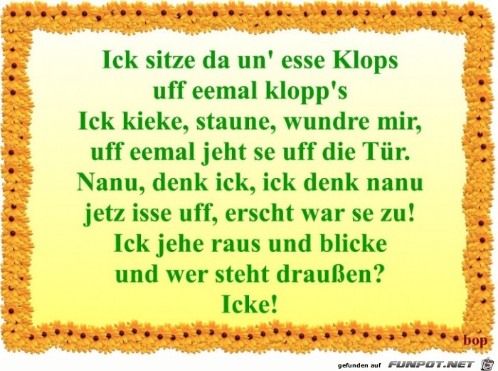 Ick sitze da und esse Klops ...