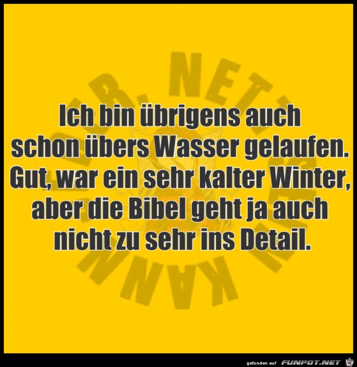 Übers Wasser laufen Übers Wasser laufen