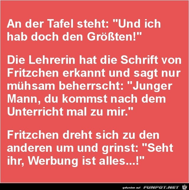 Fritzchen hat es raus