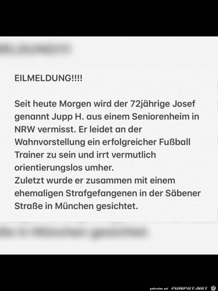 Jupp ist ausgebrochen