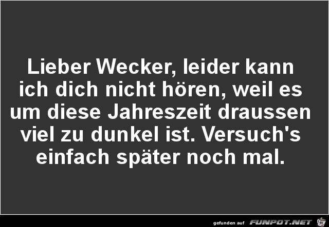 Lieber Wecker Lieber Wecker