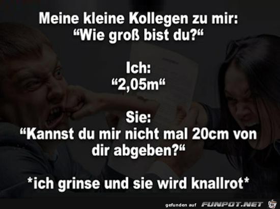 meine kleine Kollegin zu mir:.....