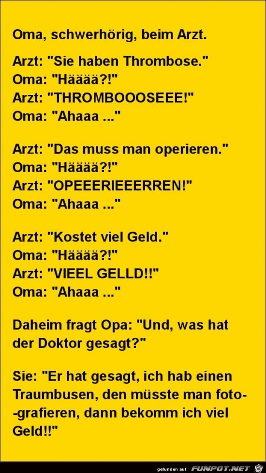 Oma --schwerhörig-- bem Arzt........ Oma --schwerhörig-- bem Arzt........