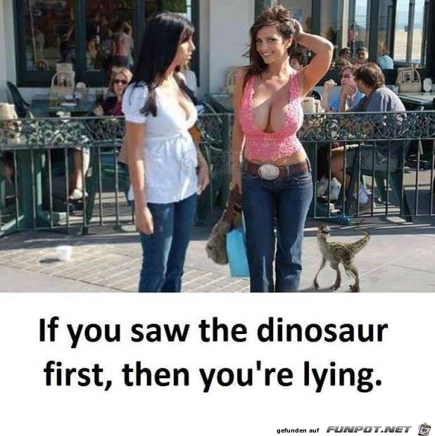 Keiner hat zuerst den Dino gesehen