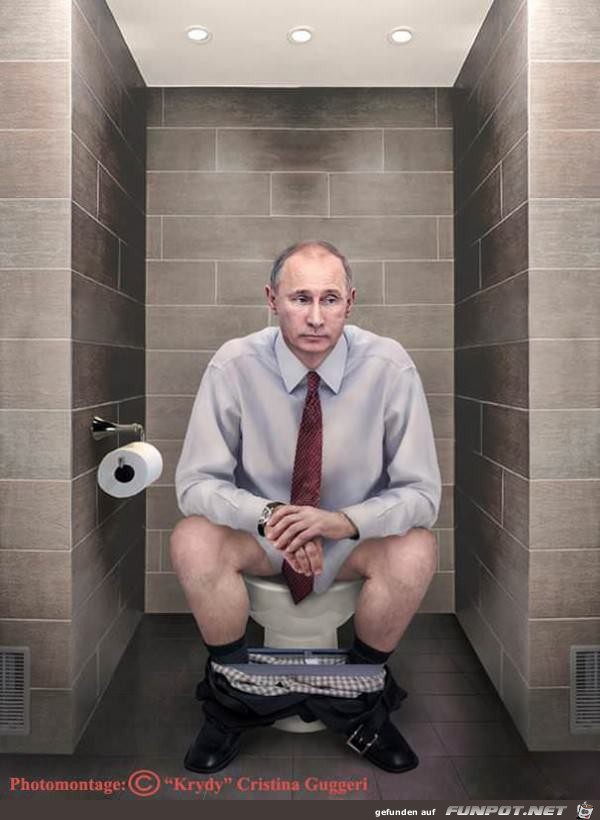 Weltbekannte Gren auf der Toilette