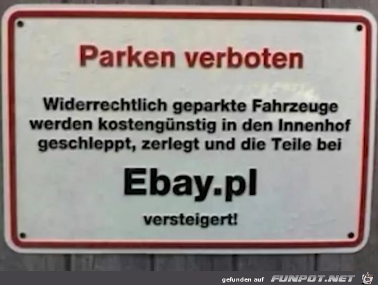 parken verboten