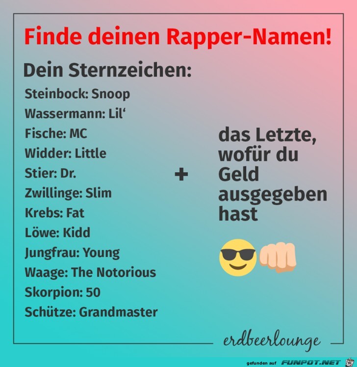 Finde Deinen Rapper-Namen