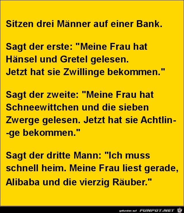 sitzen 3 Mnner auf einer Bank........