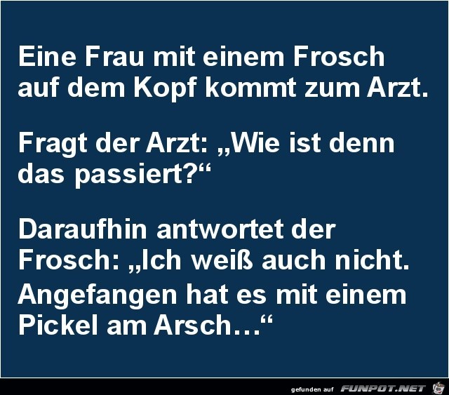 eine Frau mit einem Frosch......