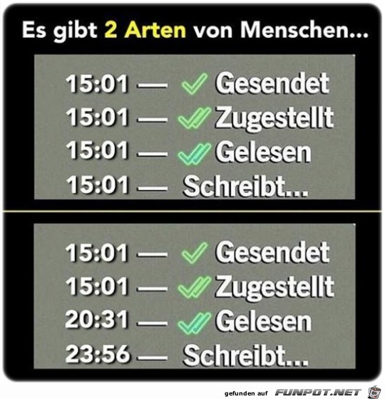 Es gibt 2 Arten Es gibt 2 Arten