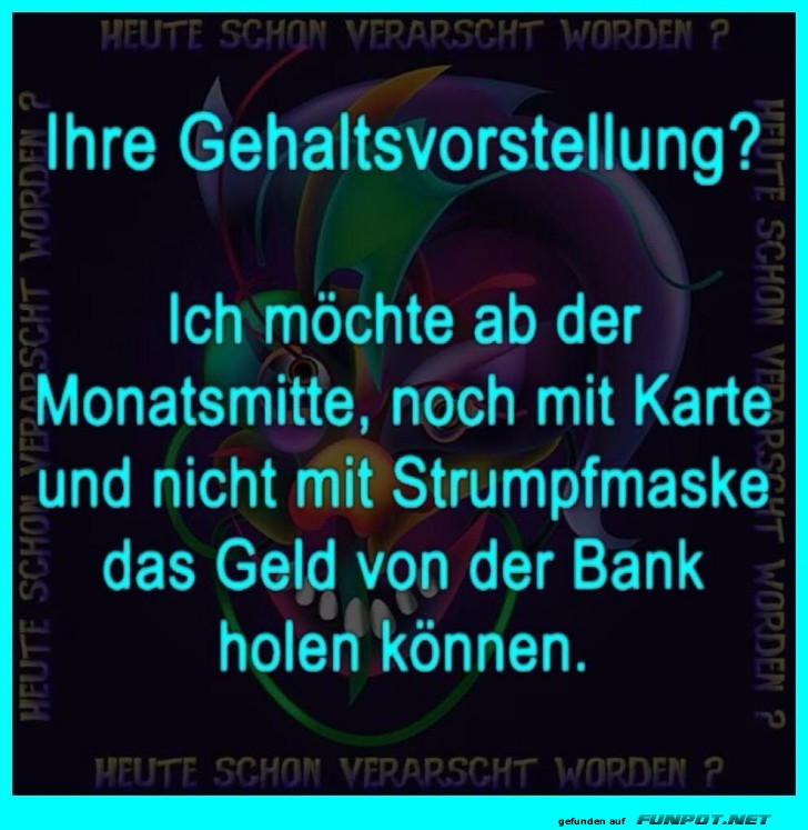 Gehaltsvorstellung