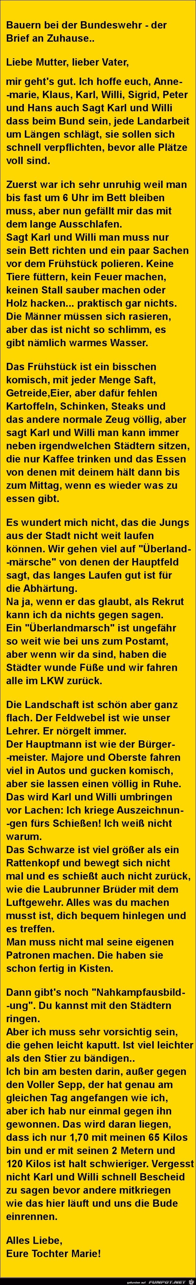 Bauern bei der Bundeswehr.......