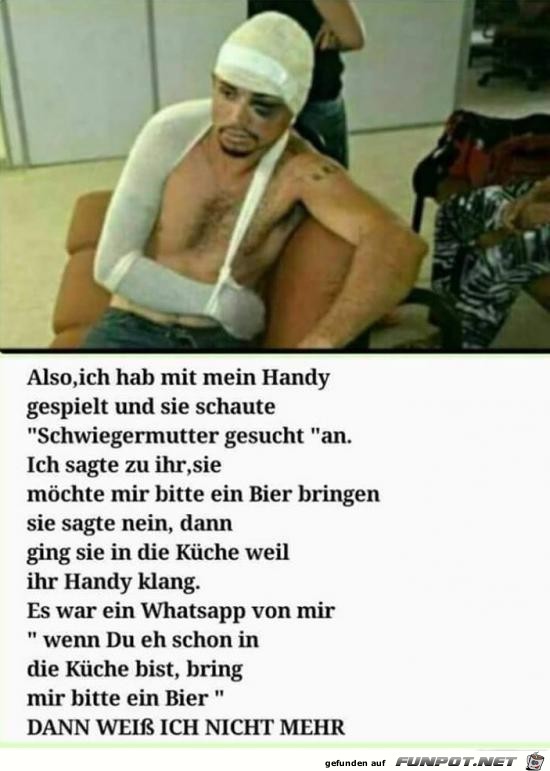 ich hab mit mein Handy gespielt.........