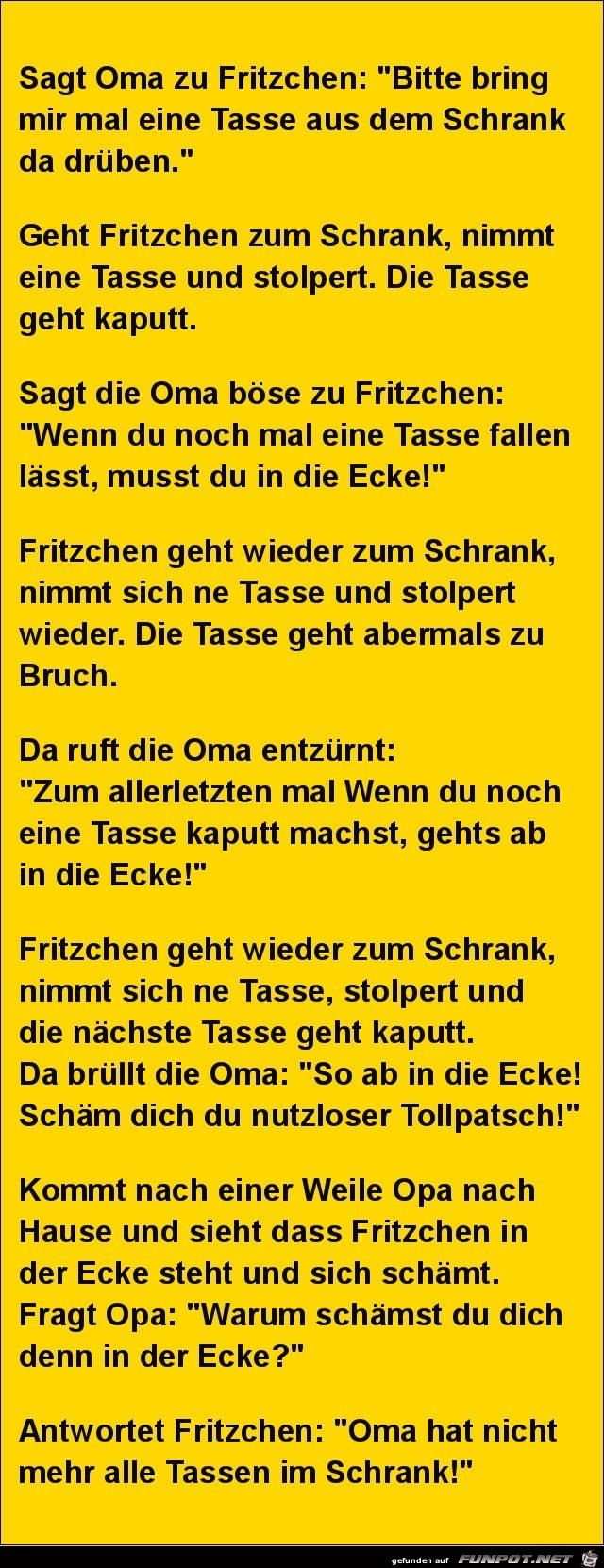 sagt Oma zu Fritzchen:...... sagt Oma zu Fritzchen:......