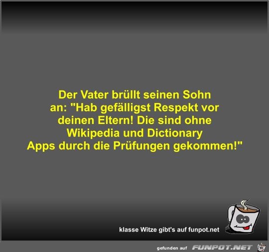 Der Vater brüllt seinen Sohn an Der Vater brüllt seinen Sohn an