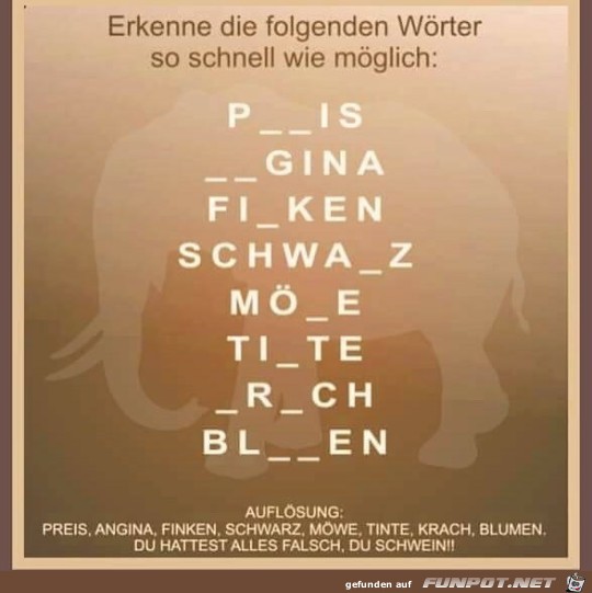 Erkenne folgende Wörter Erkenne folgende Wörter