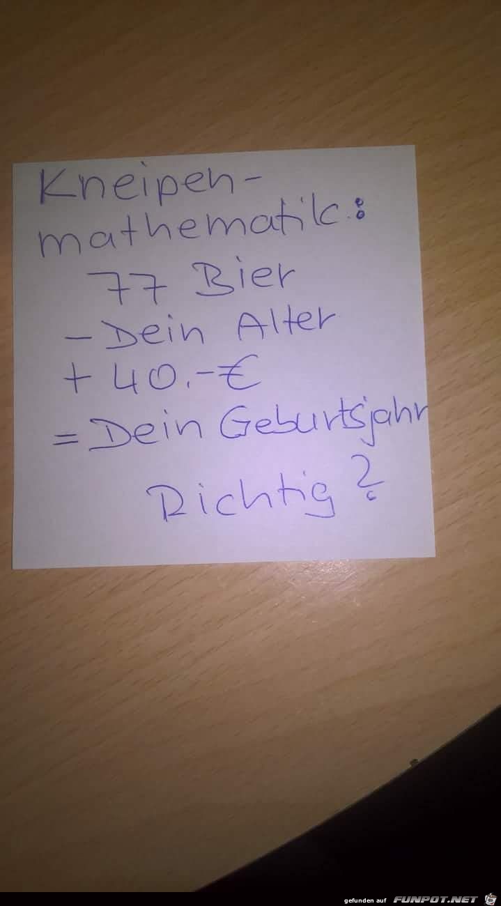 Kneipenmathematik Kneipenmathematik