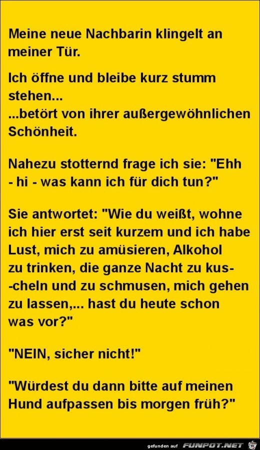 meine neue Nachbarin klingelt an meine Tür...... meine neue Nachbarin klingelt an meine Tür......