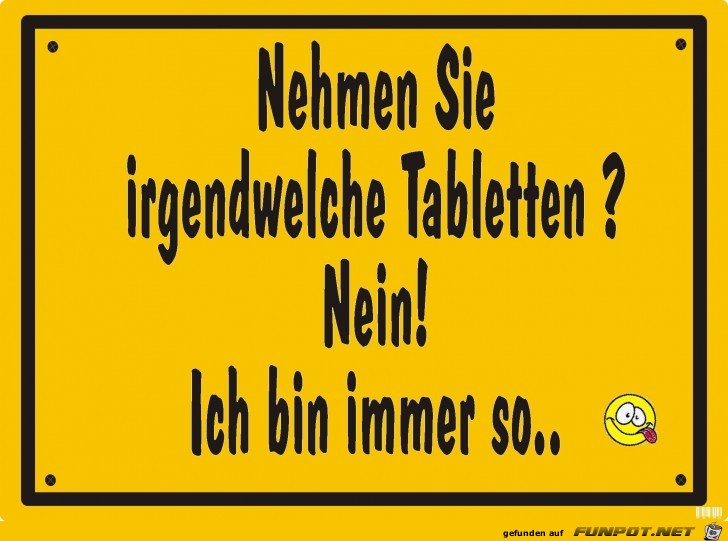 Schild Tabletten Schild Tabletten