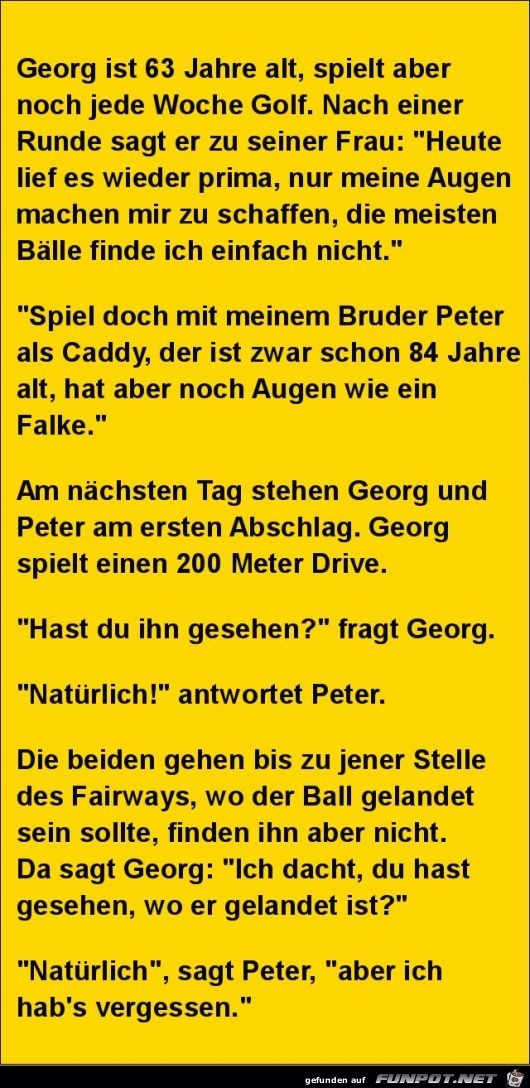 Georg ist 63 Jahre alt.........