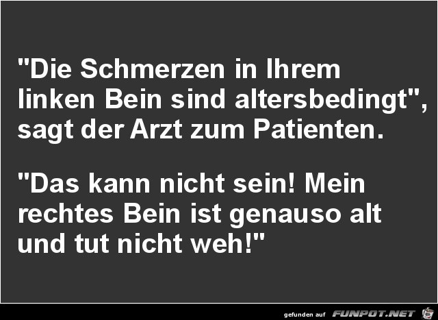 die Schmerzen in ihrem linken Bein...........