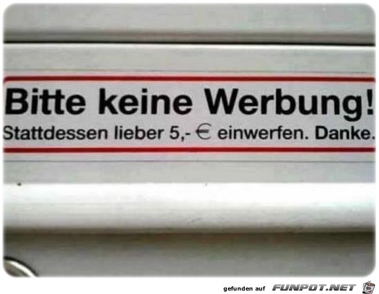 Bitte keine Werbung Bitte keine Werbung