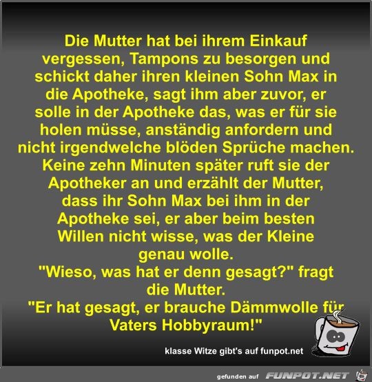 Die Mutter hat bei ihrem Einkauf vergessen Die Mutter hat bei ihrem Einkauf vergessen