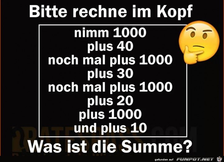 Bitte rechne im Kopf Bitte rechne im Kopf