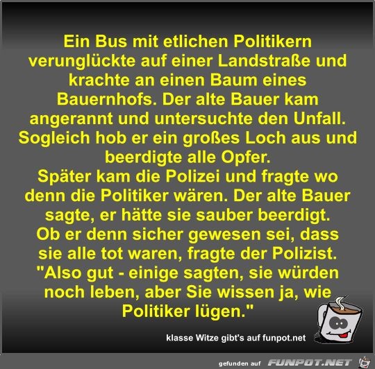 Ein Bus mit etlichen Politikern verunglckte auf einer...