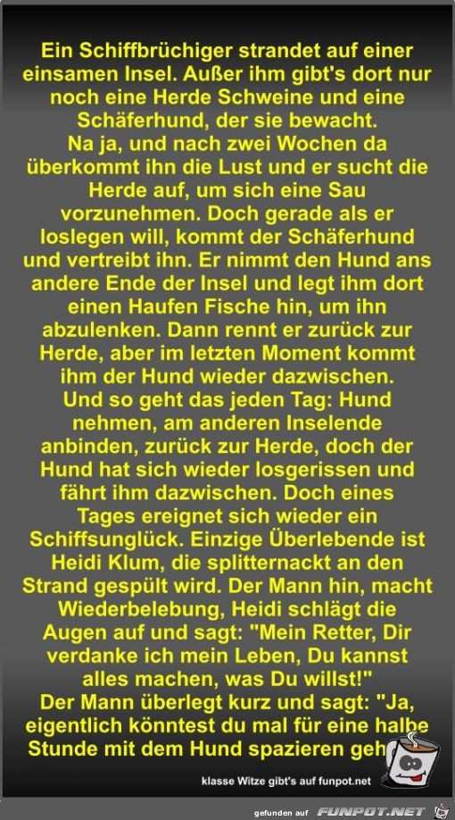 Ein Schiffbrüchiger strandet auf einer einsamen Insel Ein Schiffbrüchiger strandet auf einer einsamen Insel