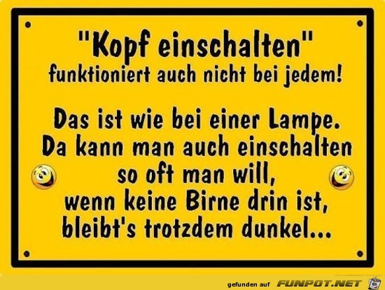 Kopf einschalten Kopf einschalten