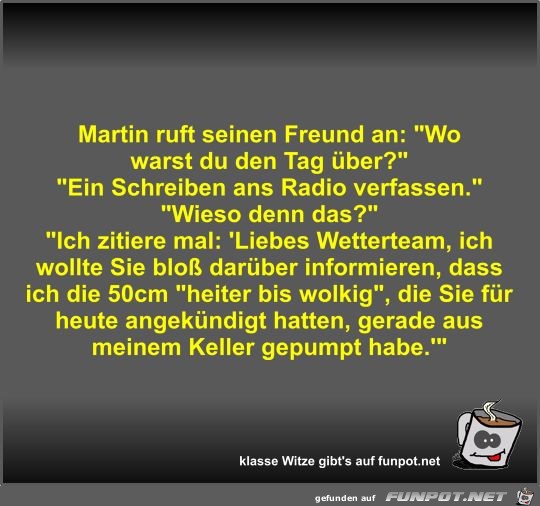 Martin ruft seinen Freund an Martin ruft seinen Freund an