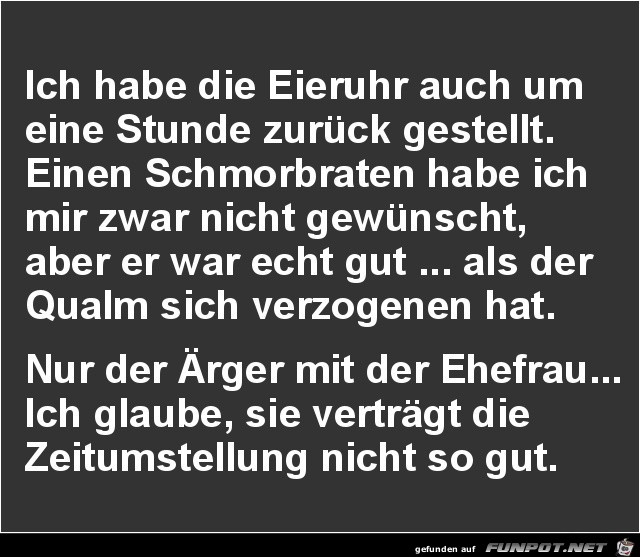 Eieruhr zurück gestellt....... Eieruhr zurück gestellt.......