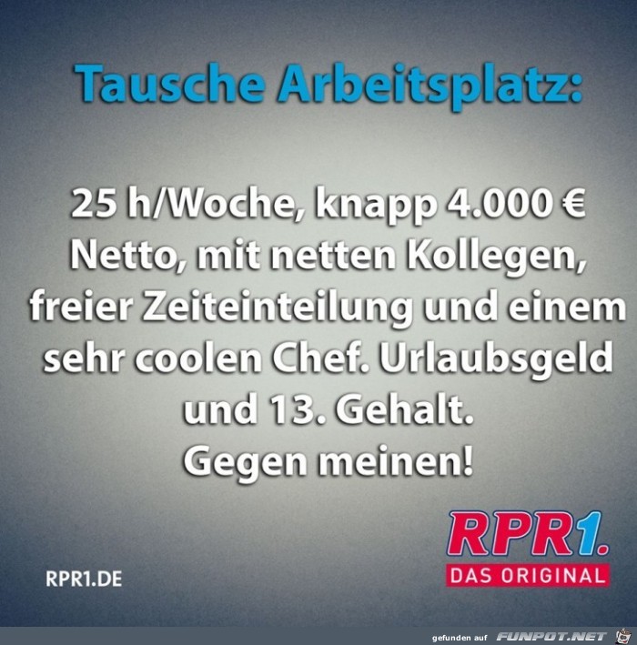 tausche Arbeitsplatz